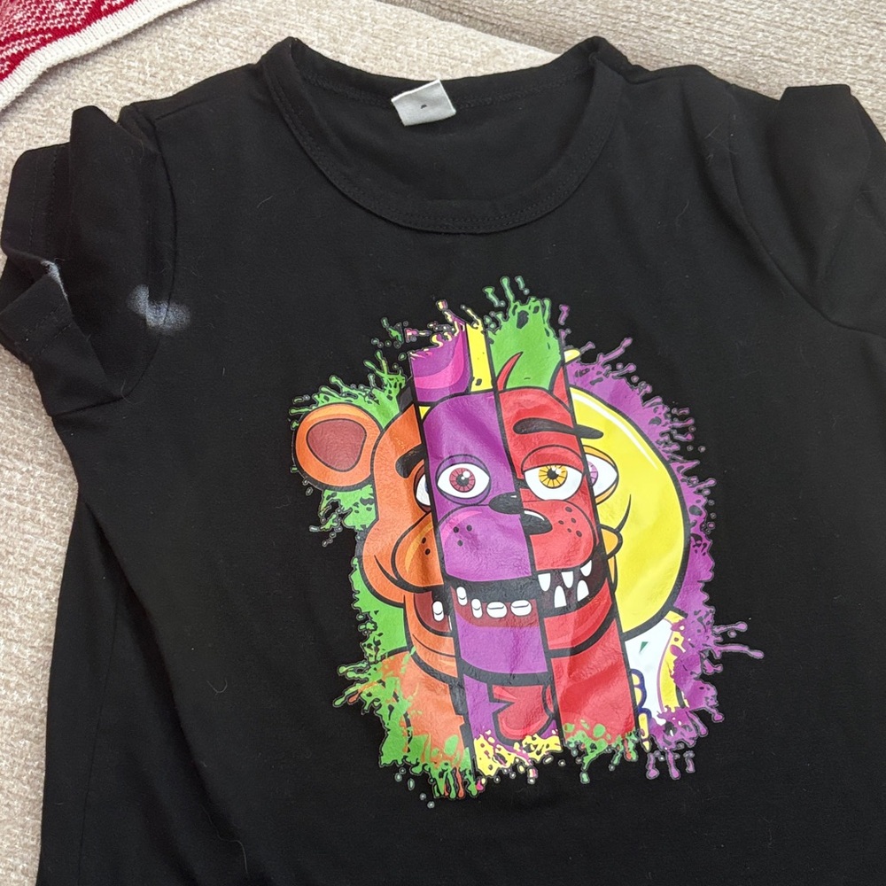 SHEIN Black T-Shirt with Colorful Graphic